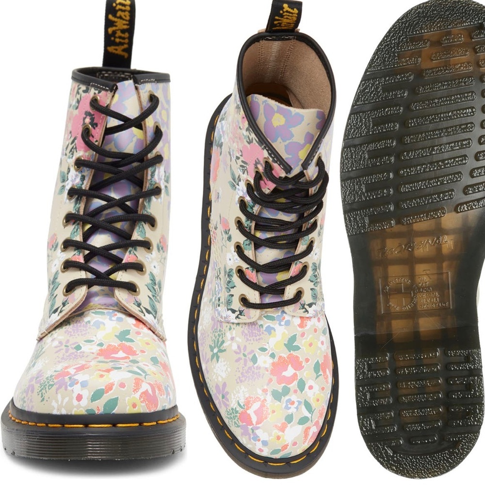 🎊SOLD🎊 Dr. Martens 1460 Flora Lace-Up Boots with a cascade of flower print